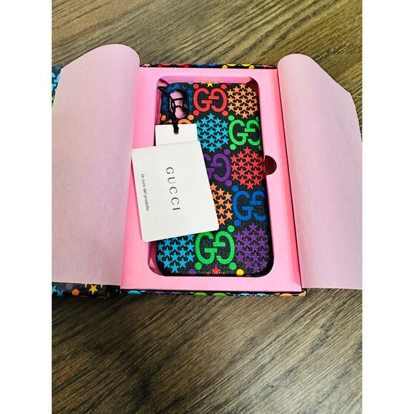 GUCCI Supreme Monogram Pyschedelic IPhone XS X Phone Case Cover NEW in BOX - Picture 11 of 11